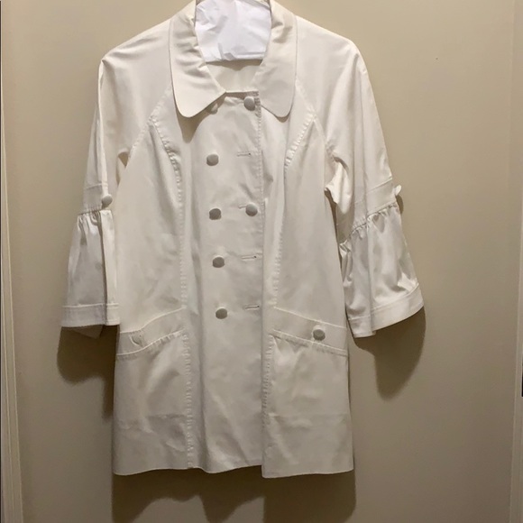 White Dressy Trench Jacket/Coat - Picture 2 of 13